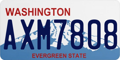 WA license plate AXM7808