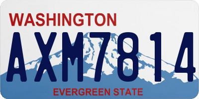 WA license plate AXM7814