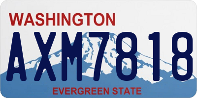 WA license plate AXM7818