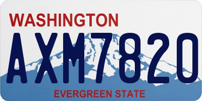 WA license plate AXM7820