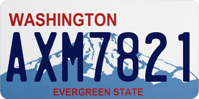 WA license plate AXM7821