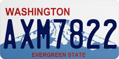 WA license plate AXM7822