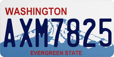 WA license plate AXM7825