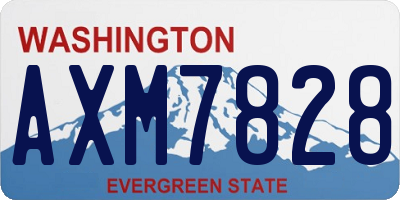 WA license plate AXM7828