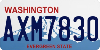 WA license plate AXM7830
