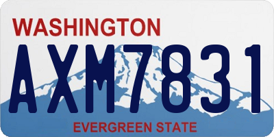 WA license plate AXM7831