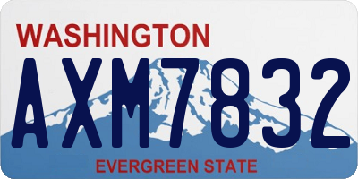 WA license plate AXM7832