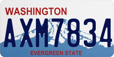 WA license plate AXM7834