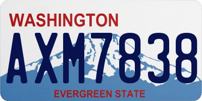 WA license plate AXM7838