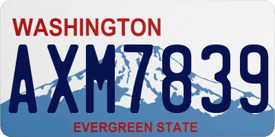 WA license plate AXM7839