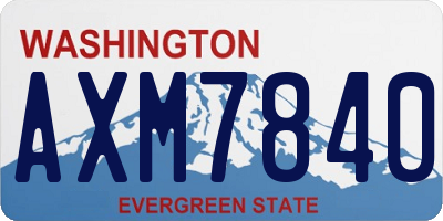 WA license plate AXM7840
