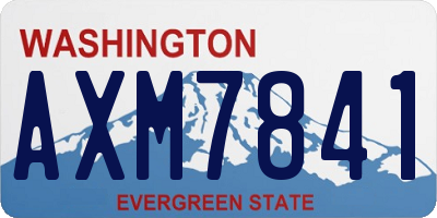 WA license plate AXM7841