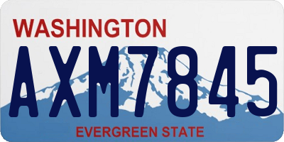 WA license plate AXM7845