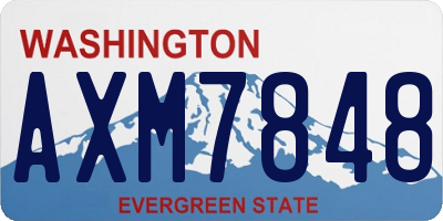 WA license plate AXM7848