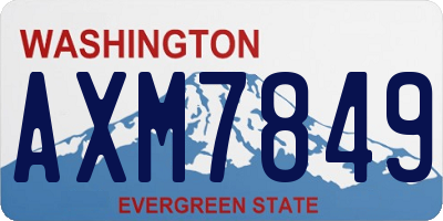WA license plate AXM7849