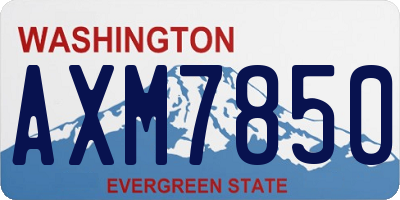 WA license plate AXM7850