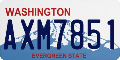 WA license plate AXM7851