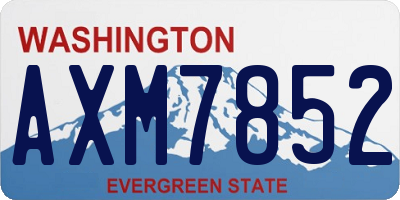 WA license plate AXM7852