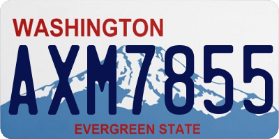 WA license plate AXM7855
