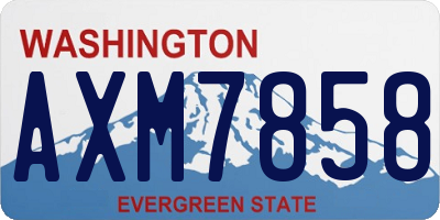 WA license plate AXM7858