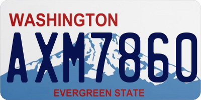 WA license plate AXM7860