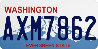 WA license plate AXM7862