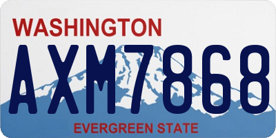 WA license plate AXM7868