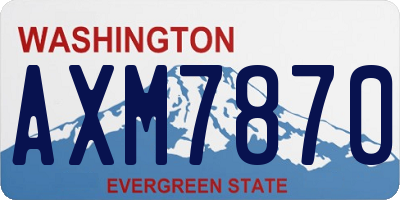 WA license plate AXM7870