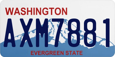 WA license plate AXM7881