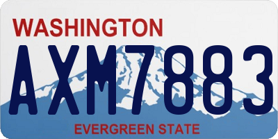 WA license plate AXM7883