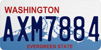 WA license plate AXM7884