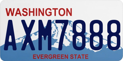 WA license plate AXM7888