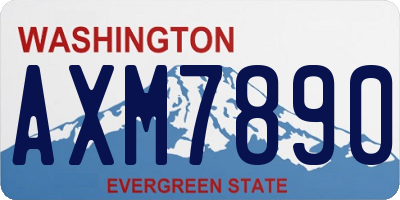 WA license plate AXM7890