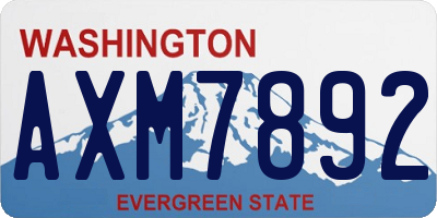 WA license plate AXM7892
