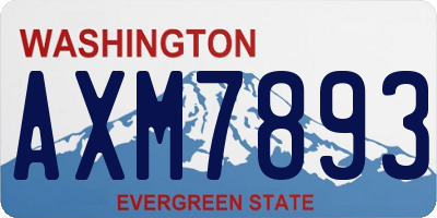 WA license plate AXM7893