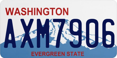 WA license plate AXM7906