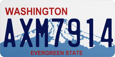 WA license plate AXM7914