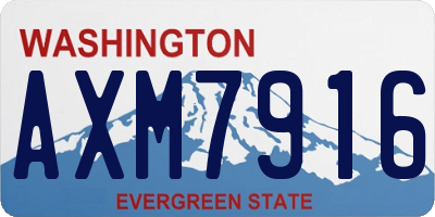WA license plate AXM7916
