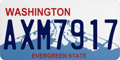WA license plate AXM7917