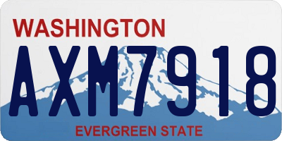 WA license plate AXM7918