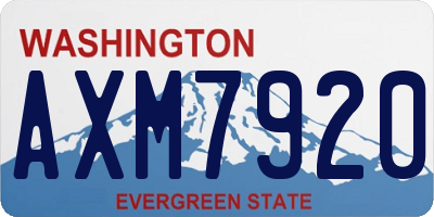 WA license plate AXM7920