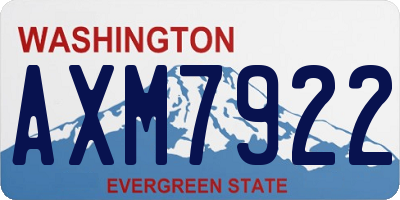WA license plate AXM7922
