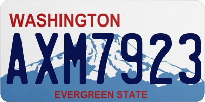 WA license plate AXM7923