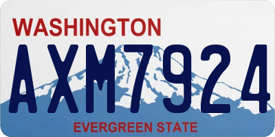 WA license plate AXM7924