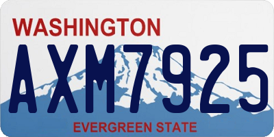 WA license plate AXM7925