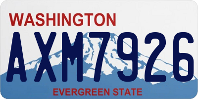 WA license plate AXM7926