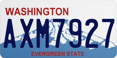 WA license plate AXM7927