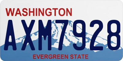 WA license plate AXM7928
