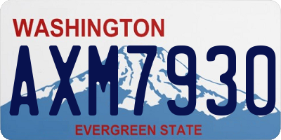 WA license plate AXM7930