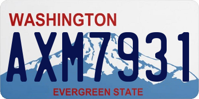 WA license plate AXM7931
